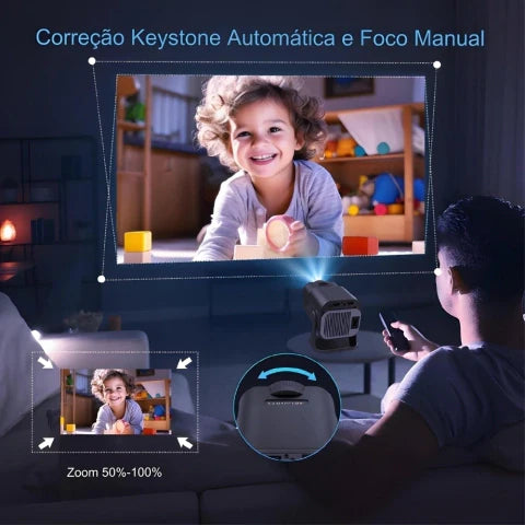 Projetor Portátil Smart TV 4K - Cinema Portátil [150 POLEGADAS]