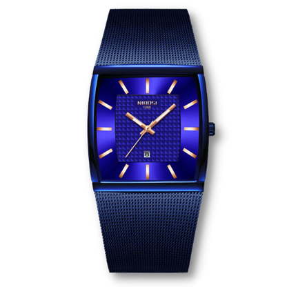 Relógio Masculino Quadrado de Aço Inoxidável - Frete Grátis