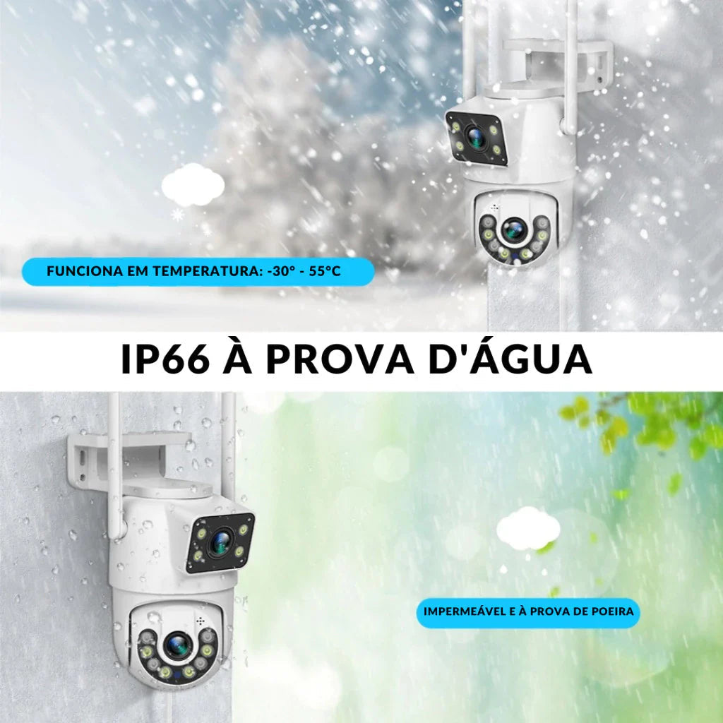 [COMPE 1 E LEVE 2] Câmera De Segurança Wi-Fi 360° Lente Dupla ICSEE IP66 - ÚLTIMAS UNIDADES EM PROMOÇÃO