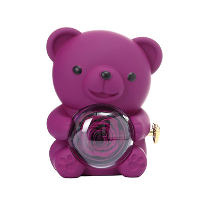 Colar Dueto de Amor + Urso com Rosa Eternizada