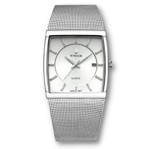 Relógio Masculino Quadrado de Aço Inoxidável - Frete Grátis