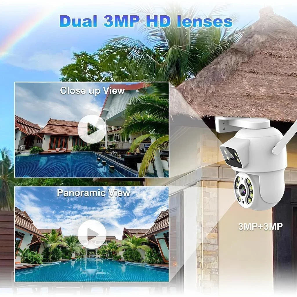 [COMPE 1 E LEVE 2] Câmera De Segurança Wi-Fi 360° Lente Dupla ICSEE IP66 - ÚLTIMAS UNIDADES EM PROMOÇÃO