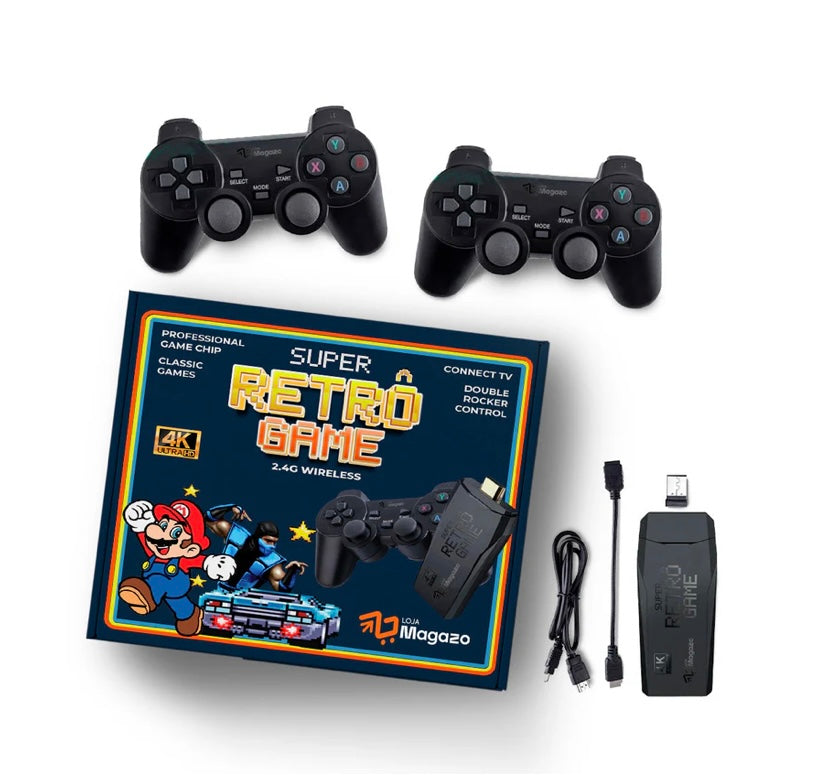 Vídeo Game Portátil Retrô Game© 4K HD -  40.000 Jogos + (2 Controles de Brinde)