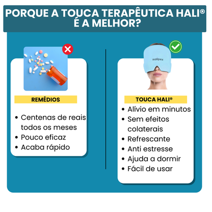 Touca Terapêutica Hali® - Alivie as Enxaquecas e Dores de Cabeça em minutos!