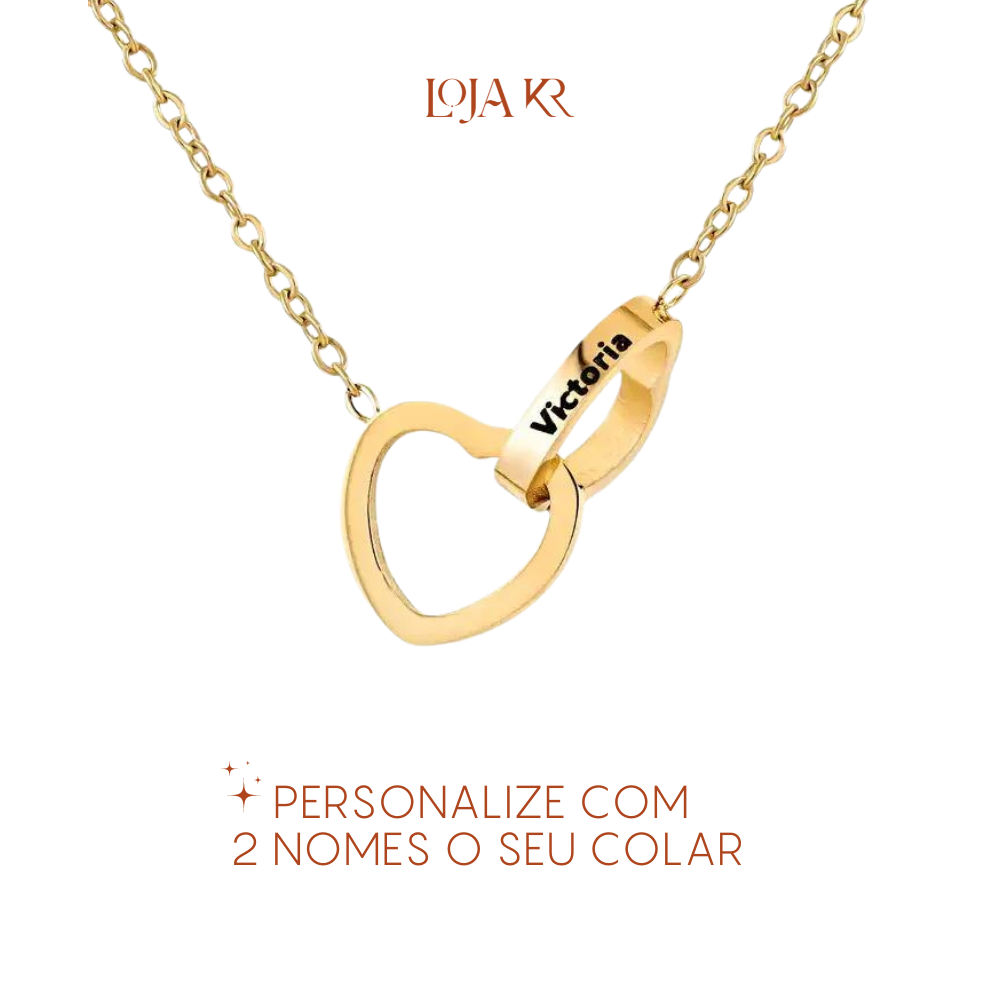 Colar Dueto de Amor + Urso com Rosa Eternizada