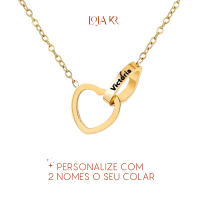 Colar Dueto de Amor + Urso com Rosa Eternizada