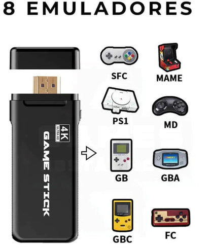 Vídeo Game Portátil Retrô Game© 4K HD -  40.000 Jogos + (2 Controles de Brinde)