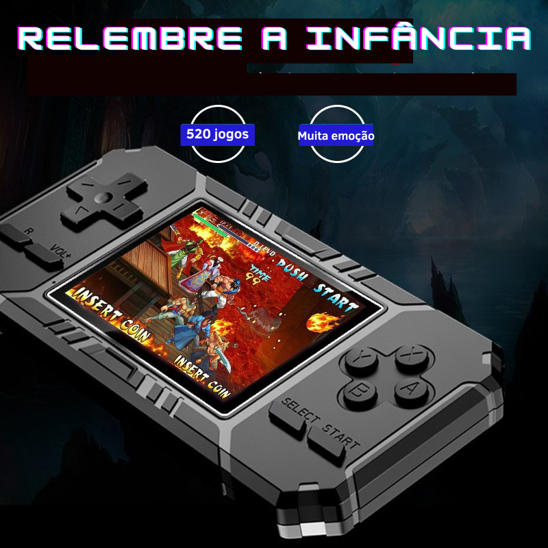 Mini Game Portátil - 520 Jogos Retrô + Brinde Surpresa